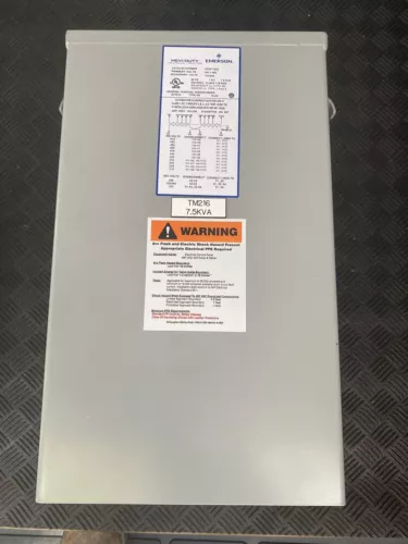 Emerson Hevi-Duty HS5F7.5AS Transformer 7.5KVA Pri: 216-504V Sec: 120/240V Clean