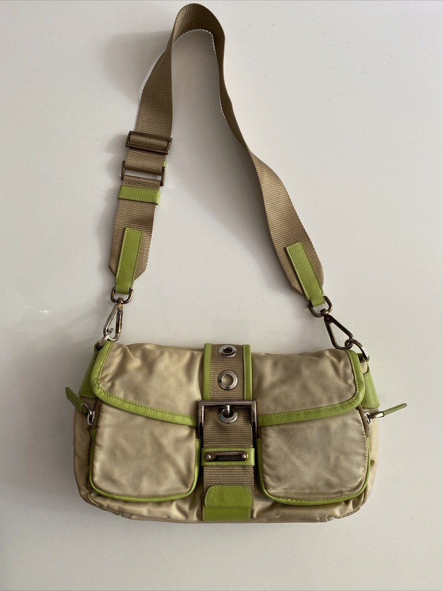 Prada Vintage Tessuto Buckle Beige Crossbody Bag | eBay