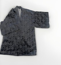 Vtg Carole Little Kimono Topper Boho Cardigan Art To Wear Black Quilted Sz M