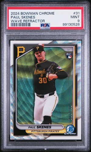 2024 Bowman Chrome Wave Refractors #31 Paul Skenes Rookie Card (RC) # PSA 9
