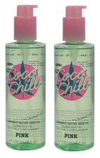 LOT OF 2 VICTORIA'S SECRET PINK COCO CHILL CANNABIS SATIVA COCONUT BODY OIL 8 oz