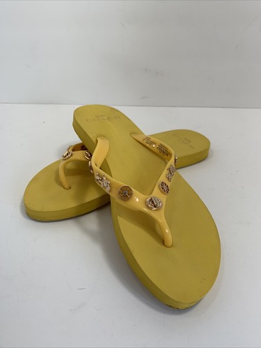 coach yellow sandals