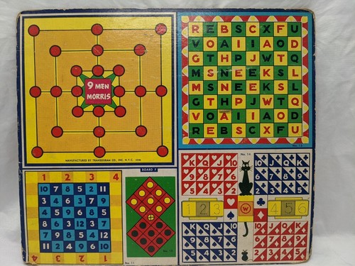 Vintage Transogram Checker Board 12" X 10 1/2" Plus Other Games - Picture 2 of 9