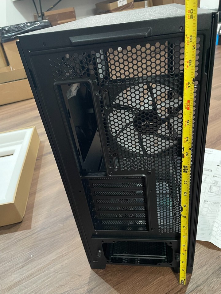 Black Mid Tower Gaming Computer Case 4X Fan Pre-Installed SIZE:9 x 18 x ...