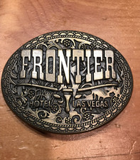 VINTAGE FRONTIER HOTEL LAS VEGAS WESTERN STYLE SOUVENIR BELT BUCKLE