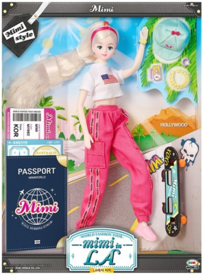 Mimi Style World Fashion Tour MIMI IN LA Skateboard Korean Maron Doll Figure