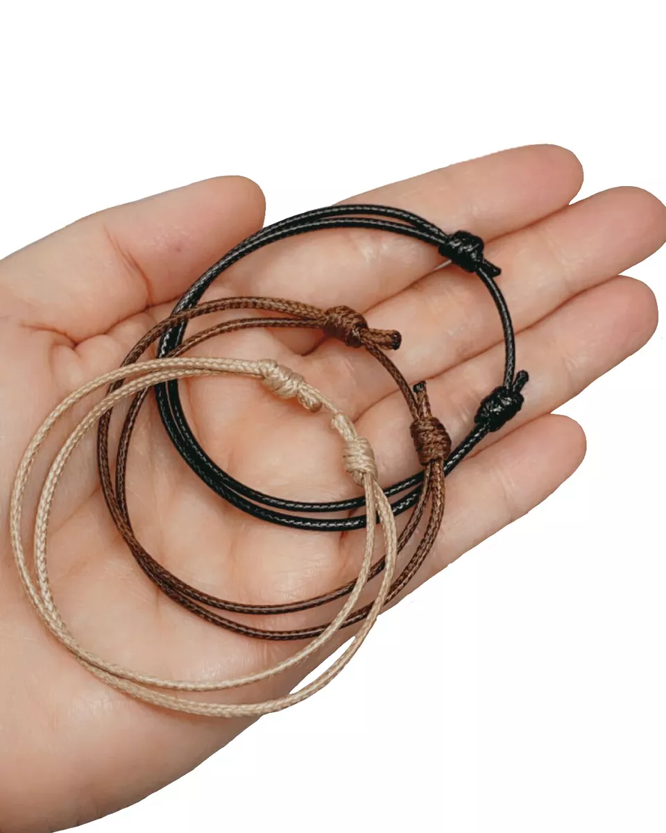 Men's Adjustable Leather Cord Bracelet