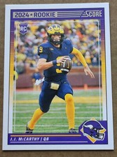 2024 Score #304 J.J. McCarthy Rookie RC