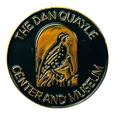 Dan Quayle Museum Vintage Lapel Pin Huntington Indiana Souvenir Vice President