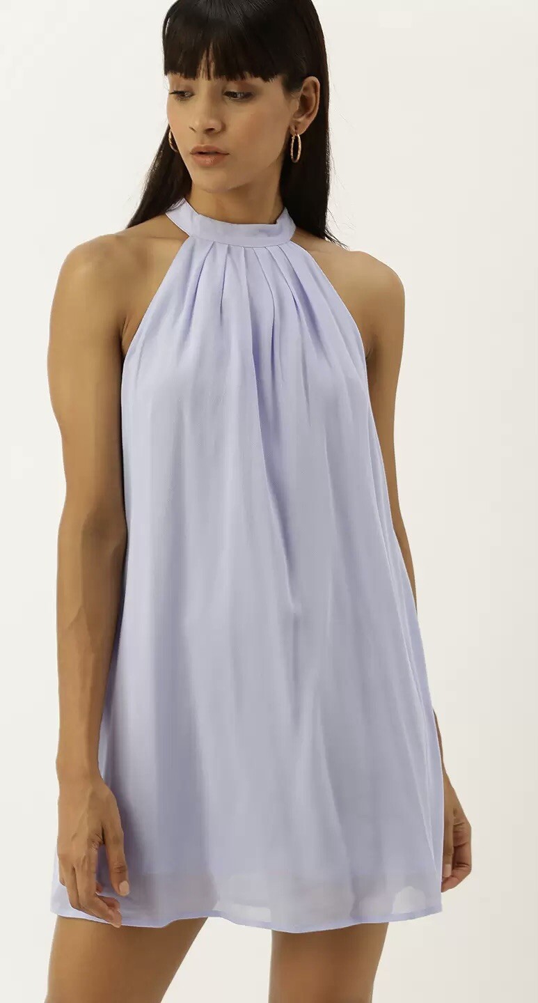 Forever 21 Dress Women’s Small Lilac Purple Sleeveless High Neck Trapeze Shift