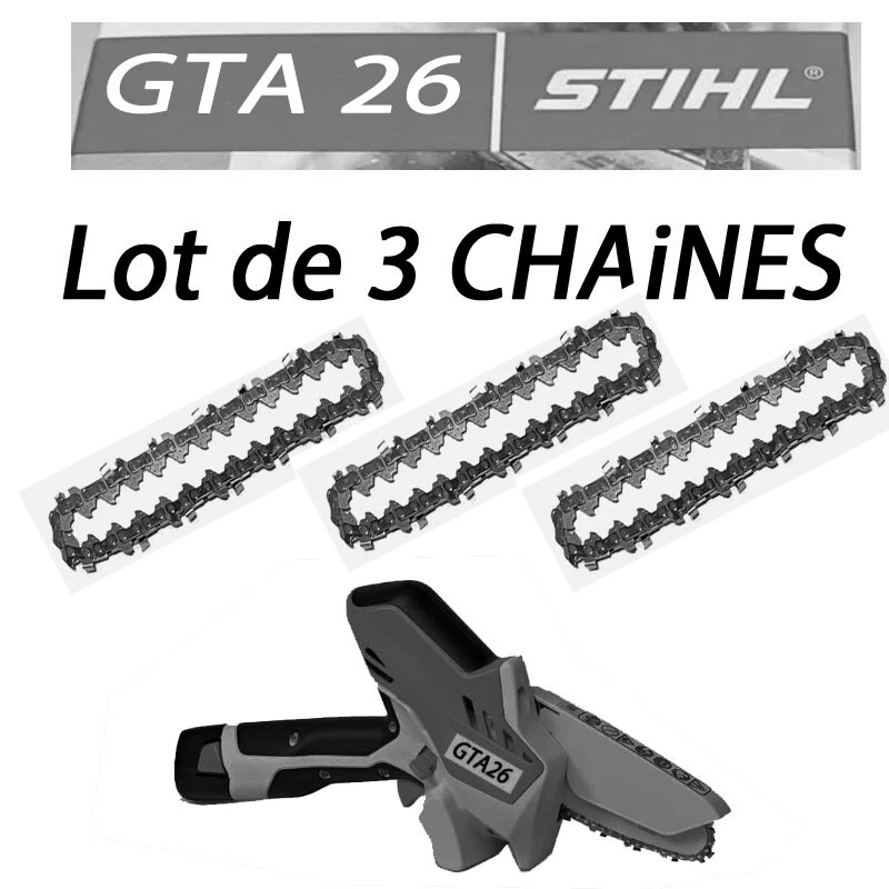 Chaîne lot de 3 chaines tronçonneuse adaptable STIHL GTA 26 mini tronçonneuse