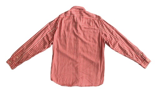 Camicia vintage J Crew sartoriale vestibilità L/S flanella rosso marrone a quadri uomo taglia large - Foto 4 di 4