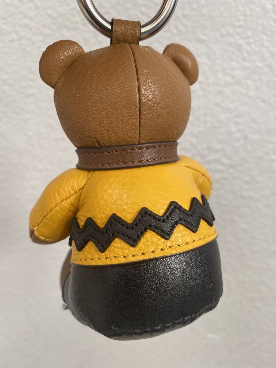 Coach X Peanuts Charlie Brown Bear Collectible Bag Charm pebble leather No.  5403