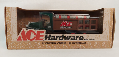 #ad Ertl ACE Hardware 1925 Stake Truck w Barrels Die Cast Bank 9th Edition NVR OPNED $8.99