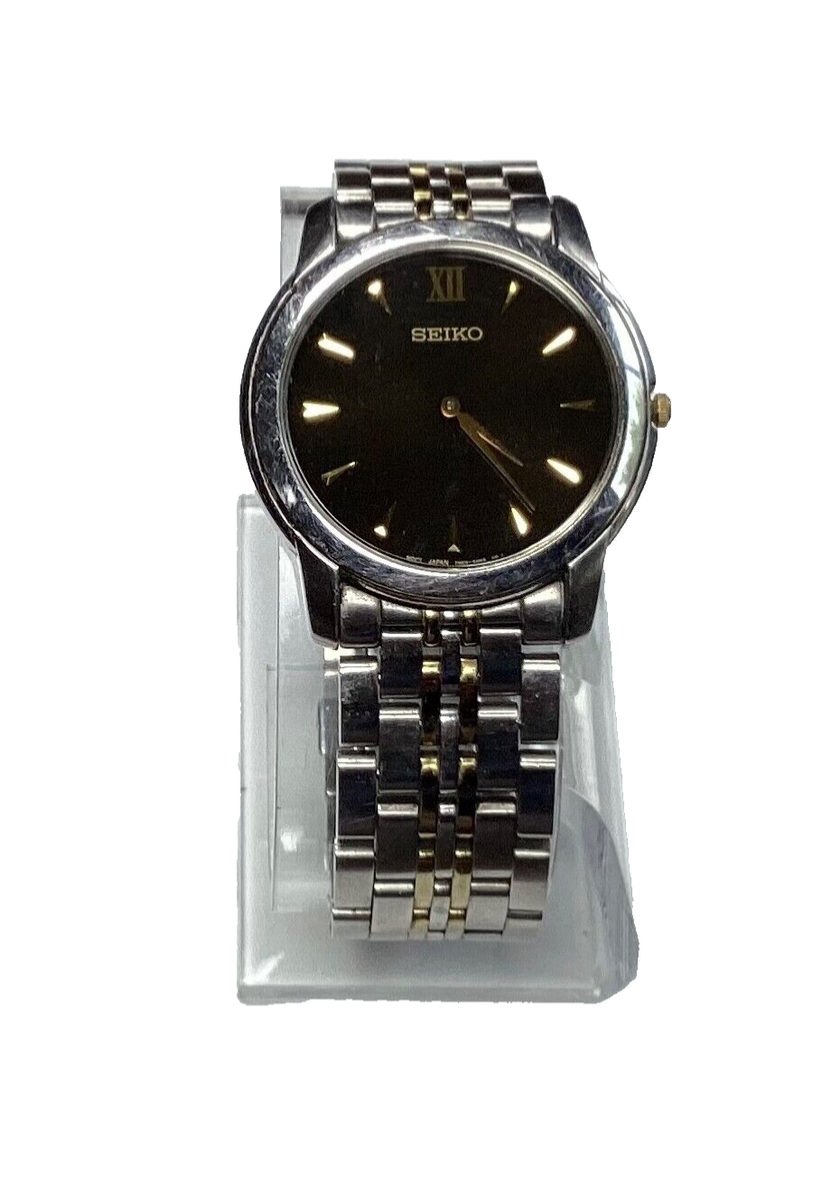 SEIKO DOLCE クォーツ メンズ 腕時計 黒 ブラック x 銀 シルバー セイコー SEIKO ドルチェ Dolce 腕時計 ウォッチ クォーツ