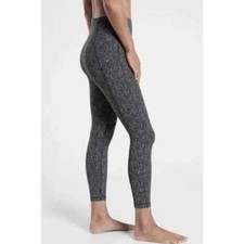 Athleta High Rise Ultimate Stash Pocket Textured 7/8 Tight Black White Small