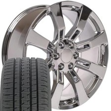 Chrome 22 5409 Rims Bridgestone Tires Set Fit Escalade Tahoe Yukon Sierra
