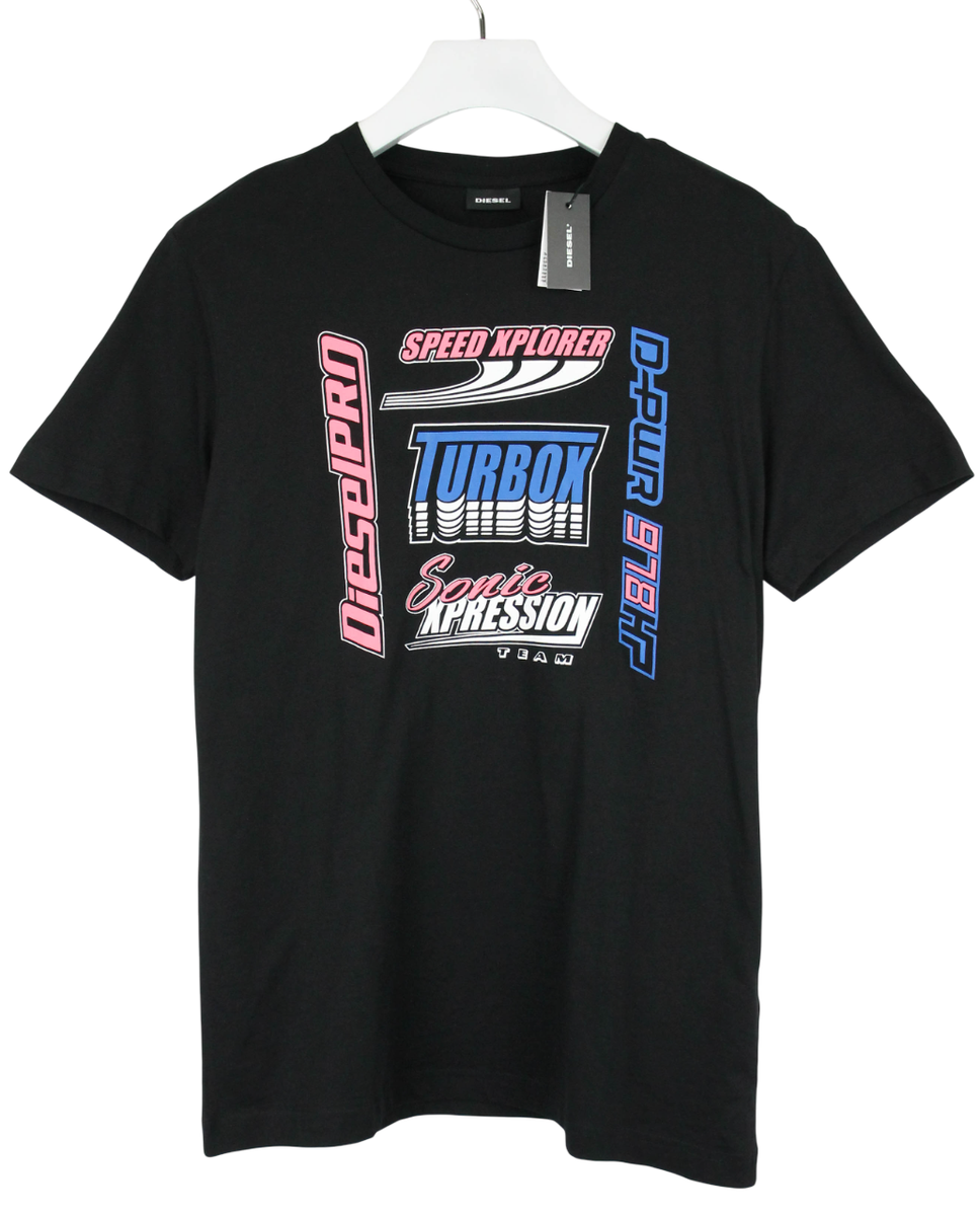 関税込【DIESEL】Diegos K38 short sleeve T-shirt★White★ロゴ DIESEL T-Diegos-K38 T-shirt Men's LARGE Short Sleeve Crew