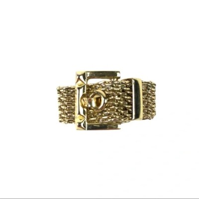 Icing Gold Mesh Buckle Ring