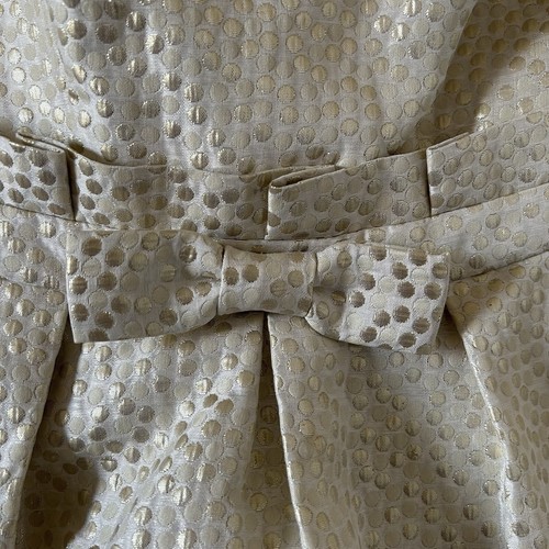 Betsey Johnson Dress Women’s 4 Cream Gold Polkadots Strapless Puffy Party Prom - Picture 4 of 13