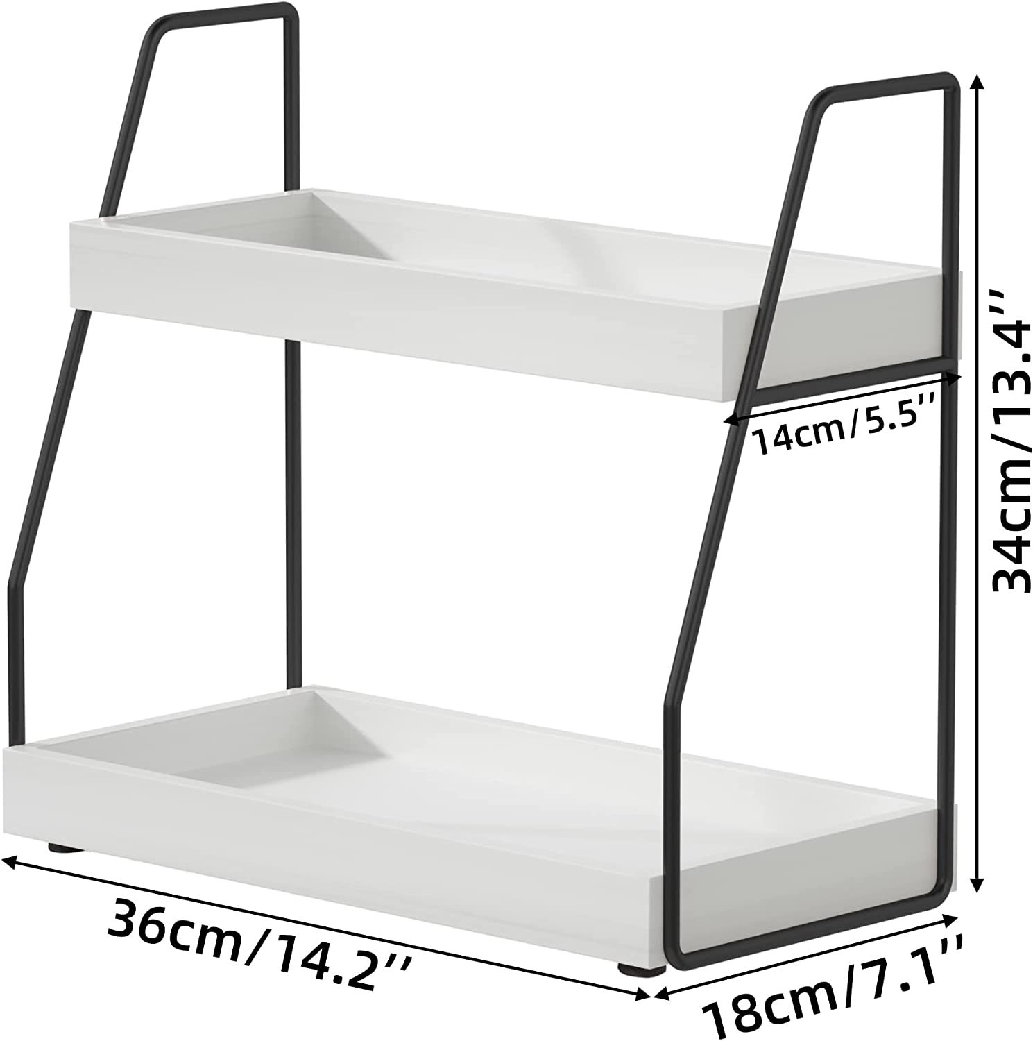 2Tier Bathroom Counter Organizer, Wood Bathroom Organizer Countertop
