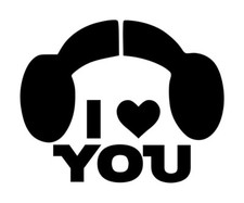 Star Wars I Love You Leia Decal 1 4"x5" Choose Color