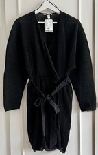 H&M Black Shimmer Long Sleeve Wrap Dress Size Small (New)