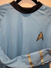 Vintage Star Trek Uniform Shirt Blue Costume Cosplay Sz L 42 Chest 1995