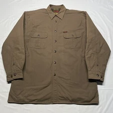 Wolverine Jacket Coat Men’s Large Brown Canvas Flannel Lined Button Up Hipster
