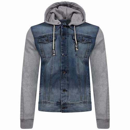 Para Hombre con Capucha Algodón Chaqueta vaquera con mangas y capucha  Sudadera Tamaño 2xl - 4Xl | eBay