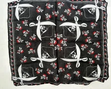 Pirate Bandana Scarf Skulls Swords Square OTC Cotton black white red novelty new