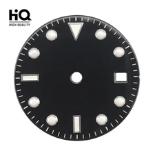 High Quality 28.5mm Black Sterile Enamel Dial SUB Watch Parts Mod ETA2824 Miyota
