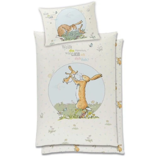 GLOBAL LABELS Babybettwäsche Weißt Du eigentlich wie lieb ich Dich hab Linon 40/60 100/135 cm