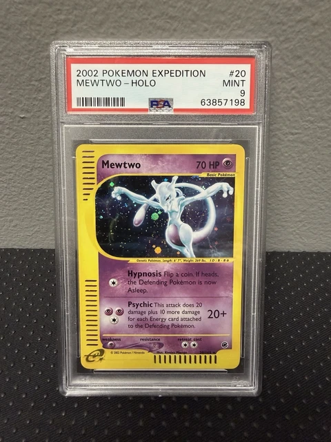 2002 Pokémon Expedition Mewtwo Holo Rare Base Set 020/165 E Reader Graded PSA 9