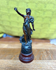 Art Nouveau Spelter Statue "Gloire" by Charles Ruchot French Figural 28cm
