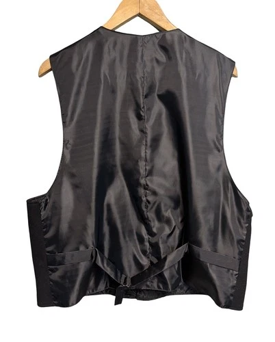 Wah Maker Men’s Black Western Wool Paisley Vest Size XL image 5