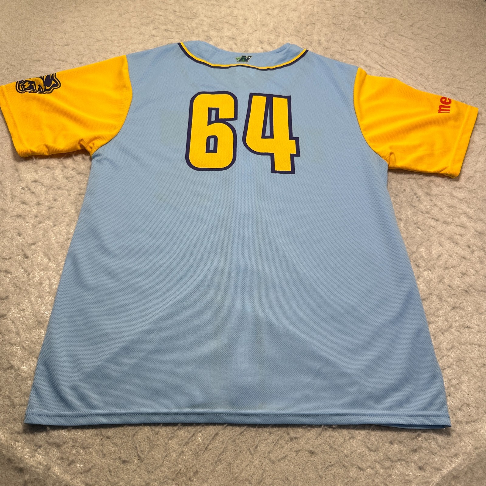 Kalamazoo Growlers Zoo Crew Jersey Prom Blue Yellow Adult Size Extra Large XL