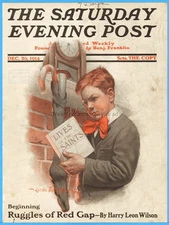 1914 Saturday Evening Post Leslie Thrasher Lives of the Saints Front Cover ONLY