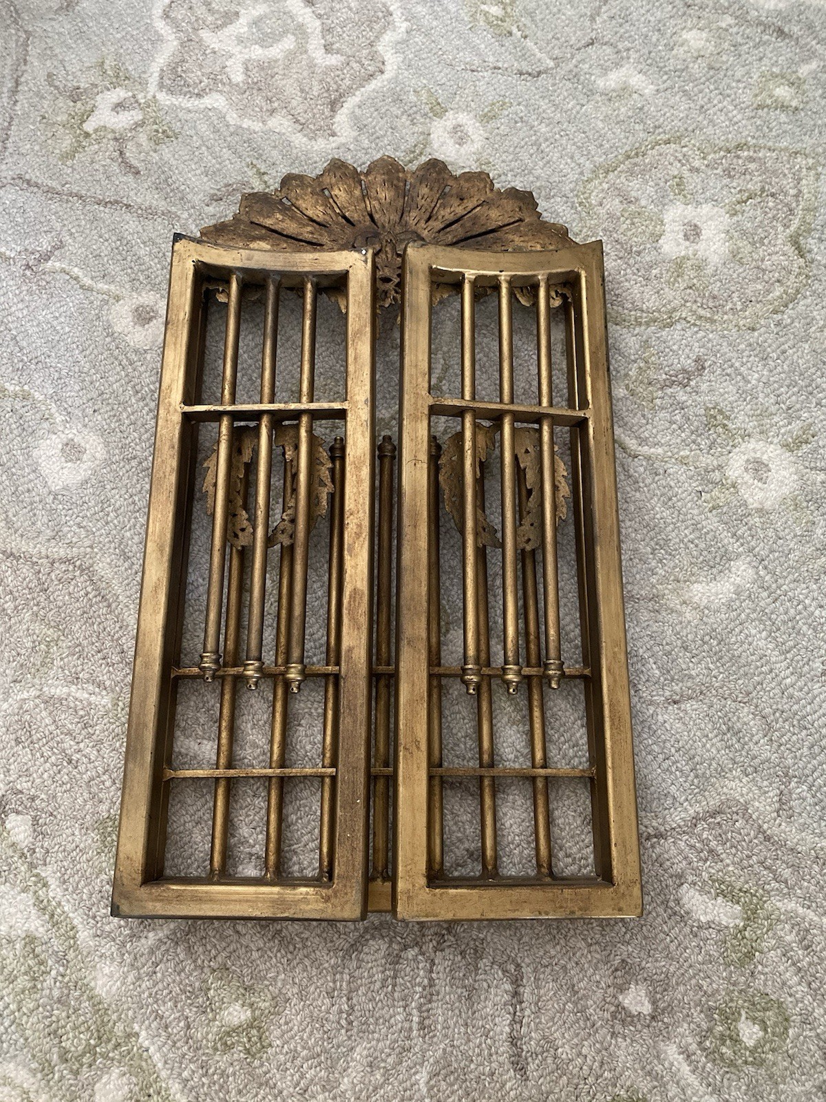 Vintage French Style Iron Fireplace Screen
