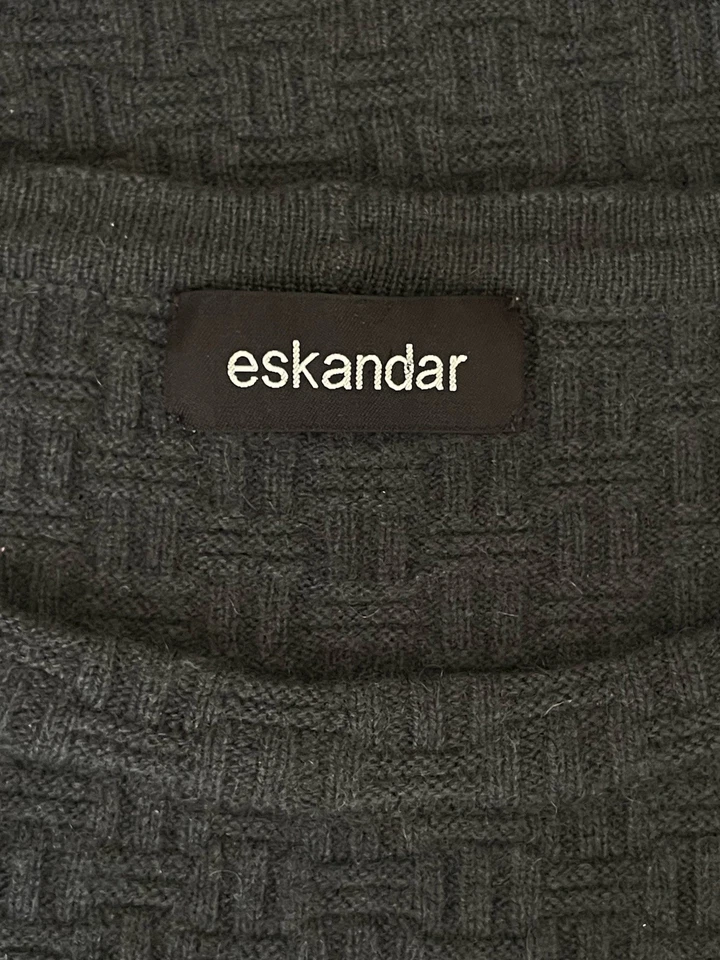 Eskandar Cashmere Gray O/S BasketWeave Oversized Pullover Sweater One Size - Image 4 of 4