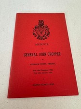 FREE SHIP! Memoir of General John Cropper 1821 Barton Haxall Wise 1974 Reprint