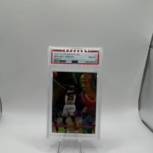 Fleer 1997-98 Flair Showcase Michael Jordan #1 Row 2 Chicago Bulls PSA 8