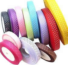 24 Yards 5/8" Dot Grosgrain Ribbon Total 12 Colors Mix Lots Bulk Multi-Color, 5
