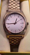 Nixon Time Teller Watch - All Rose Gold - Working - Needs New Band/Clasp