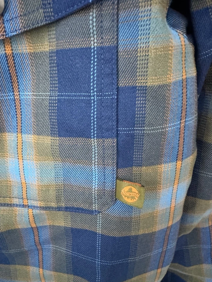 Burton Snowboard Jacket Youth Boys L 14 16 Blue Plaid Dryride Ski Coat - Image 3 of 4