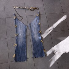 Da Western Cowboy Kostüm Chaps Lang+Gürtel+Tuch, Quasten Fasching Cosplay Gr38/M