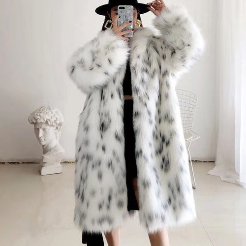 Imitation Fox Fur Coat Women's Imitation Fur Coat, Thickened Loose Lapel Top - Picture 6 of 17