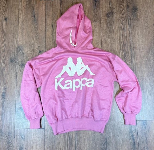 Vintage Kappa Pink Hoodie Big Logo Made In Italy Y2K Sweatshirt