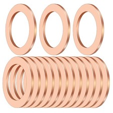 15 PCS Oil Drain Plug Gasket, 14mm Copper Crush Washer Oil Sealing Gaskets, D...