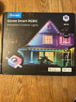 GOVEE PERMANENT LED OUTDOOR LIGHTS SMART RGBIC OUTDOOR LIGHTS 50 FT Brand New